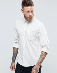 Светло-бежевая трикотажная рубашка с длинными рукавами и непсами ASOS