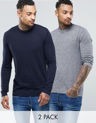 Набор из 2 хлопковых джемперов с круглым вырезом ASOS - Скидка 17%