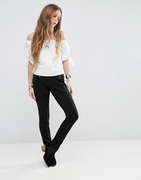 Брюки слим с двумя молниями спереди Glamorous - Черный