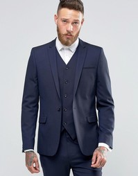 Темно-синий облегающий пиджак ASOS - Темно-синий