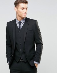 Черный зауженный пиджак ASOS - Черный