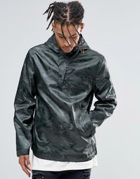 Куртка через голову с камуфляжным принтом ASOS - Хаки