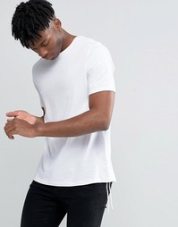 Длинная футболка со шнуровкой по бокам ASOS - Белый