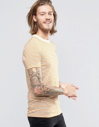 Футболка в полоску в стиле ретро ASOS - Gold mustard