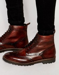 Кожаные ботинки на шнуровке Base London Troop - Черный