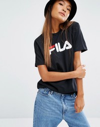 Свободная футболка бойфренда Fila - Черный
