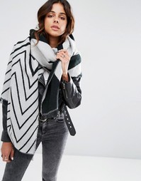 Длинный шарф с крупным шевронным узором ASOS - Мульти
