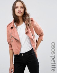 ASOS PETITE Faux Suede Biker Jacket - Розовый