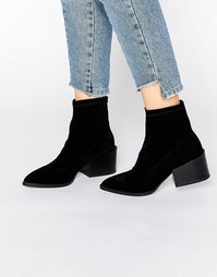 ASOS ROCCO Pointed Velvet Sock Boots - Черный