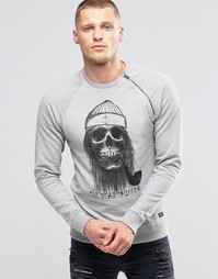Свитшот зауженного кроя Blend Dead Skipper - Drizzle grey (серый)
