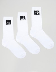3 пары носков с логотипом Calvin Klein - Белый