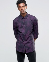 Рубашка слим с принтом Devils Advocate - Фиолетовый