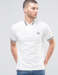 Футболка-поло слим из пике с окантовкой Fred Perry Laurel Wreath