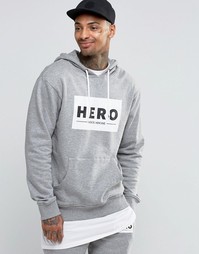 Худи с крупным логотипом Heros Heroine - Серый