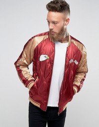 Куртка-пилот с вышивкой ASOS - Burgundy