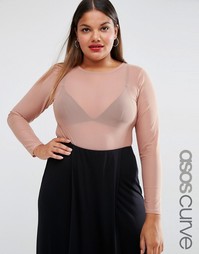 Боди из сеточки ASOS CURVE - Телесный