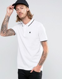 Белая футболка-поло из ткани пике с контрастной отделкой и логотипом A Asos