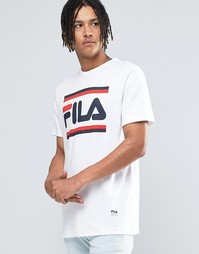Черная футболка с логотипом Fila - Белый
