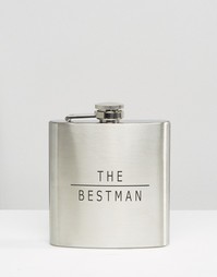 Плоская фляжка The Bestman - Серебряный Gifts