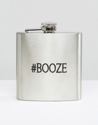 Плоская фляжка Booze - Серебряный Gifts