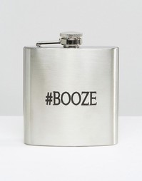 Плоская фляжка Booze - Серебряный Gifts