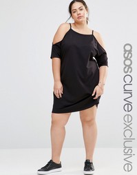 Легкое трикотажное платье с открытыми плечами ASOS CURVE - Черный