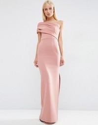 Платье макси на одно плечо с броской молнией ASOS - Mink