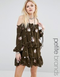 Платье с цветочным принтом Glamorous Petite - Хаки