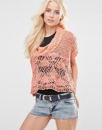 Джемпер крупной вязки Free People Eternal - Light coral combo