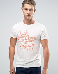 Футболка с круглым вырезом и логотипом Jack and Jones - Белый