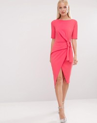 Платье-футляр с узлом спереди ASOS - Розовый