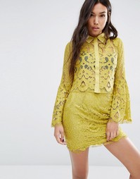 Boohoo Lace Shirt - Лайм