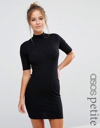 Облегающее платье мини в крупный рубчик с рукавами до локтя ASOS PETIT