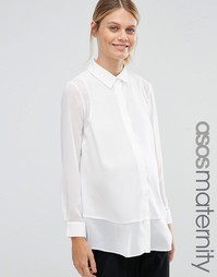 Блузка для беременных с прозрачными вставками ASOS Maternity