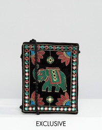 Бархатная сумка через плечо Reclaimed Vintage - Черный