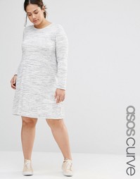 Меланжевое свободное платье в повседневном стиле ASOS CURVE - Мульти
