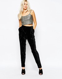 Бархатные леггинсы Monki - Черный