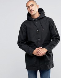 Легкая черная парка с удлиненной спинкой ASOS - Черный