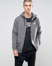 Серое худи Nike Club 804389-071 - Серый