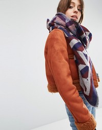 Большой квадратный шарф с шевронным узором ASOS - Красный