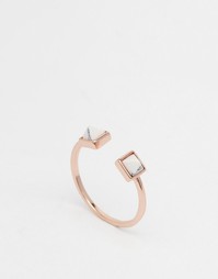 Разомкнутое кольцо с полудрагоценным камнем Orelia - Розовое золото