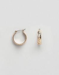 Фактурные золотистые серьги-кольца ASOS - Золотой