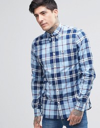 Синяя рубашка узкого кроя в клетку Fred Perry - Ледник