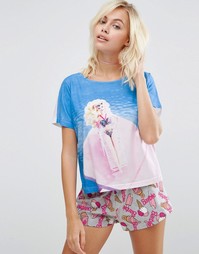 Пижамный комплект с шортами и футболкой ASOS Barbie - Мульти