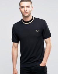 Узкая футболка с логотипом и контрастной полоской Fred Perry Laurel