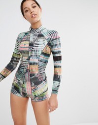 Гидрокостюм с пряжкой Cynthia Rowley - Радужный твид