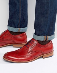 Dune Radcliffe Leather Derby Brogue Shoes - Красный
