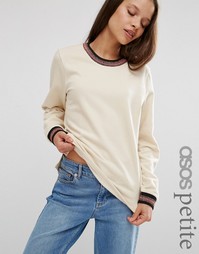 Свитшот с блестящим кантом ASOS PETITE - Stone