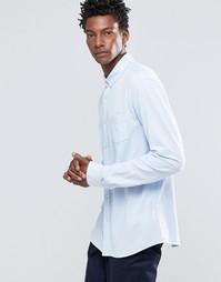 Рубашка на пуговицах зауженного кроя с карманом Celio - Голубой