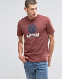 Темно-красная футболка с логотипом Element - Красный